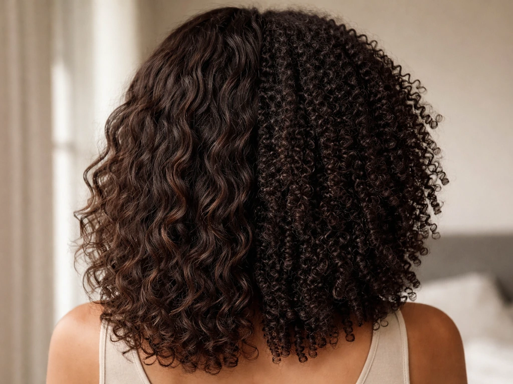 Close-up of a person’s hair showing different curl/coil patterns on different sections of the same head